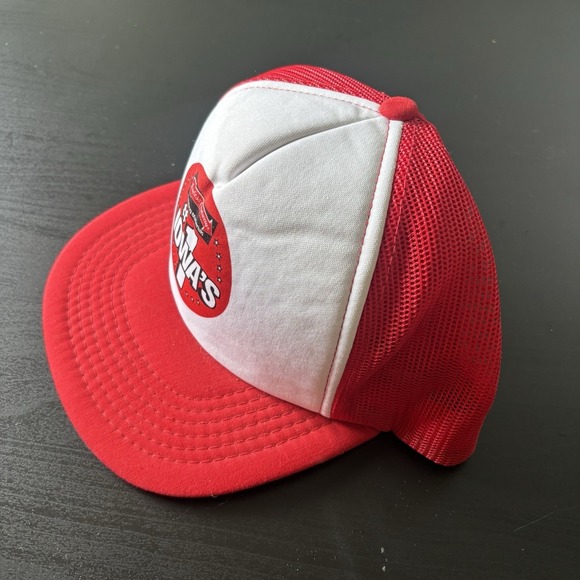 Vtg Payless Cashways Building Materials SnapBack Trucker Hat OSFM Iowa #1 Red